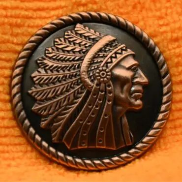 Stock Brass and Black Indian Chief Pin