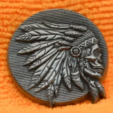 Stock Nickle Indian Chief Skull pin