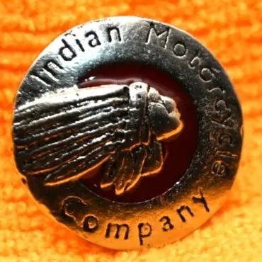 Stock Indian Hendee w/red inset Pin