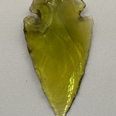 Green Peridot Cabochon Glass Arrowhead for Challenger/Pursuit rear gas tank bolt cover