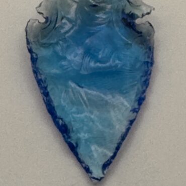 Blue Topaz manmade Stone Arrowhead for Challenger/Pursuit rear gas tank bolt cover