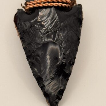 Black  Obsidian Stone Arrowhead for Challenger/Pursuit rear gas tank bolt cover