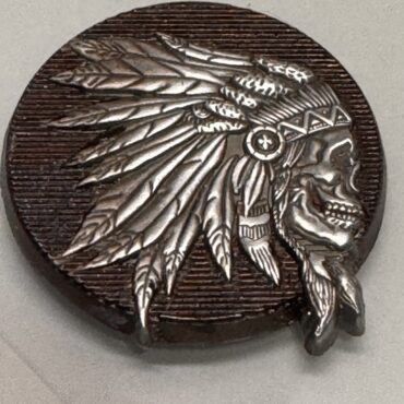 Skeleton Skull Chief Pin w/black background